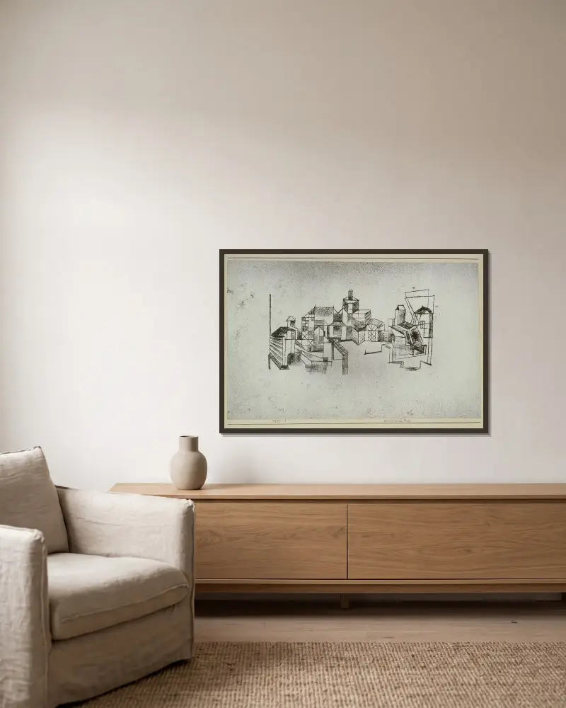 Widok twierdzy, Paul Klee w ramie na ścianie