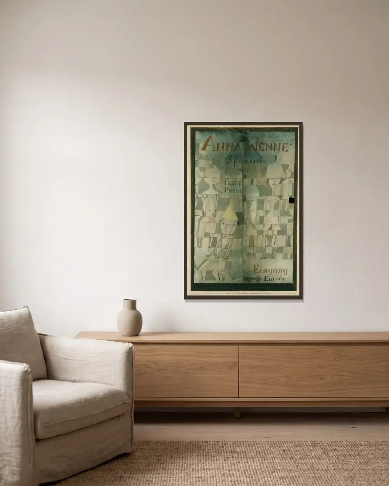Schaufenster für Damenunterwäsche von Paul Klee gerahmt an einer Wand
