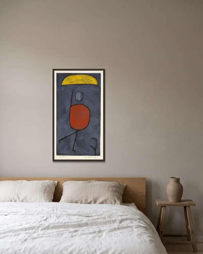 S deštníkem, Paul Klee v rámu na stěně