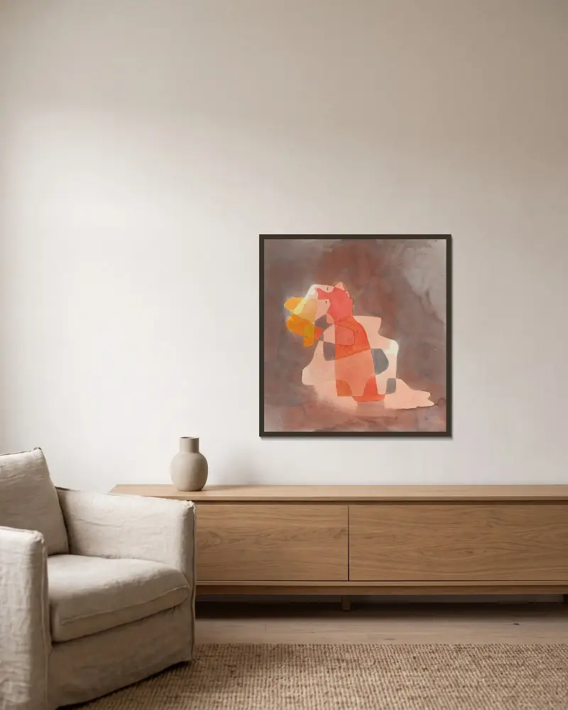 Zurücklehnende von Paul Klee gerahmt an einer Wand