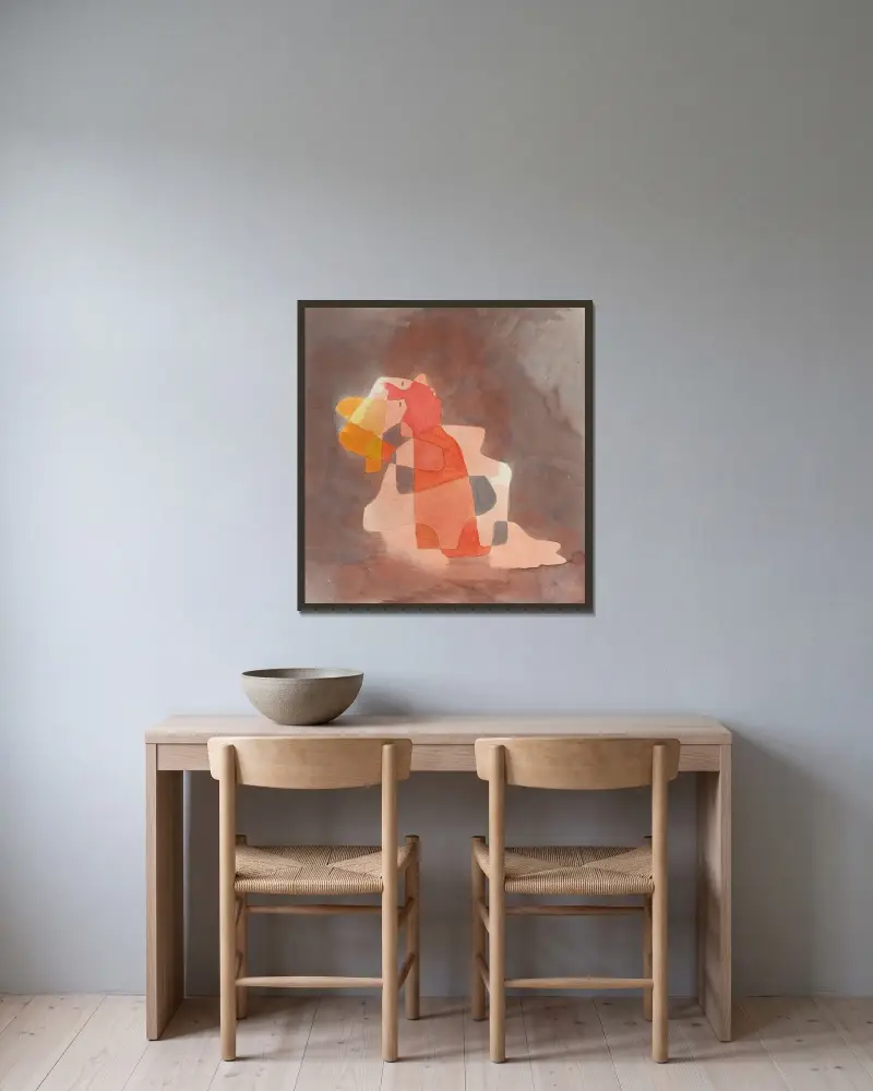 Zurücklehnende von Paul Klee gerahmt an einer Wand
