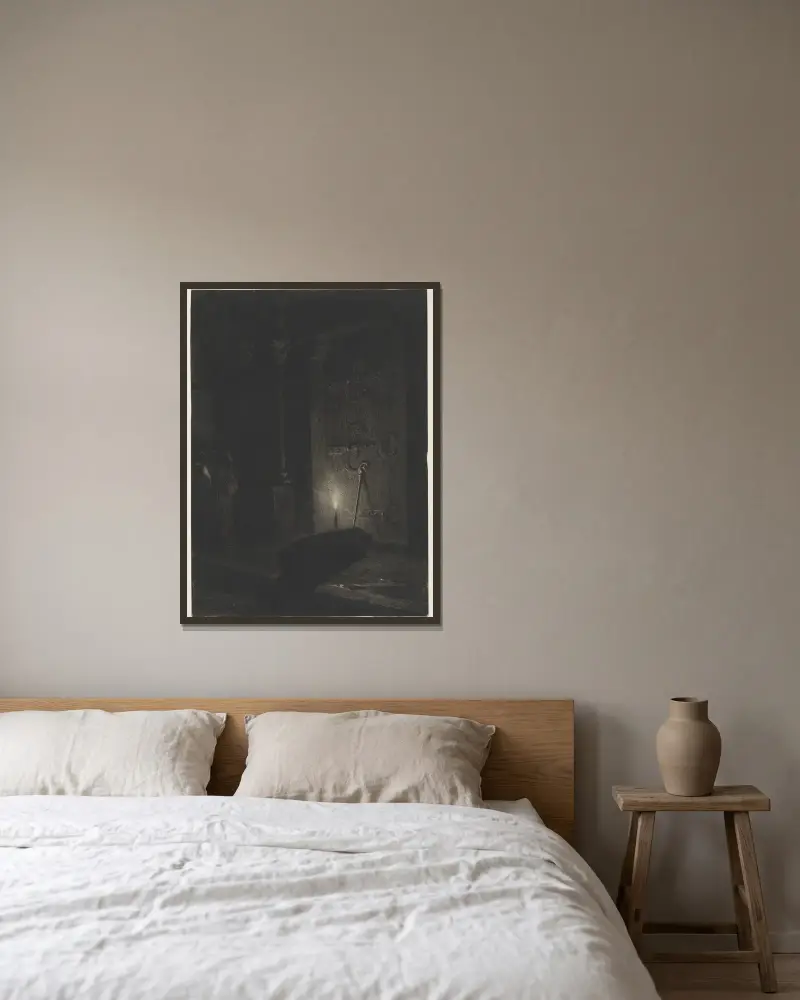 Ein Begräbnis von Jean-Paul Laurens gerahmt an einer Wand