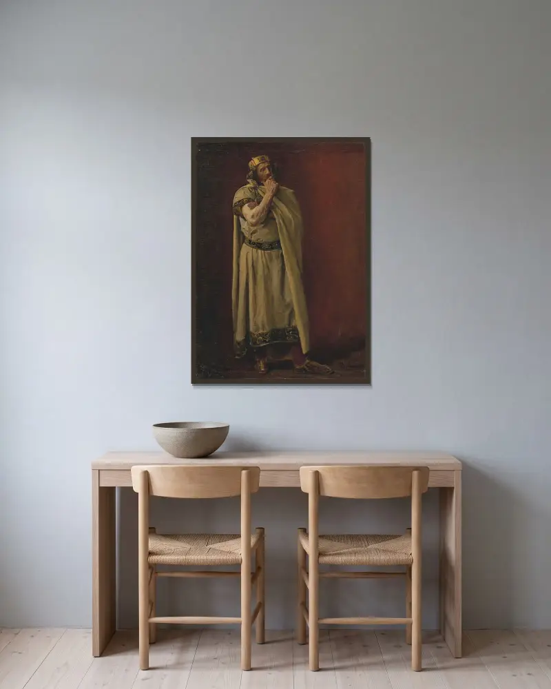 Studie eines Merowingers, die Geschichte von Chilperich von Jean-Paul Laurens gerahmt an einer Wand