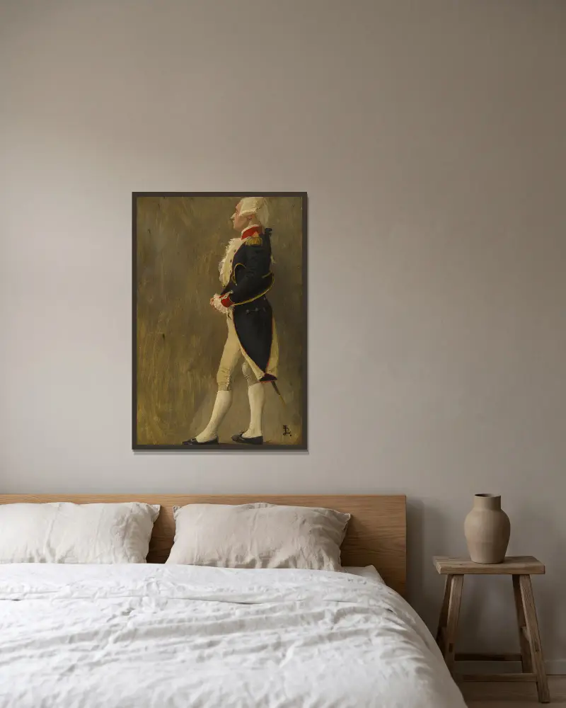 Stålvalvet, silhuett av markisen de Lafayette av Jean-Paul Laurens inramad på en vägg