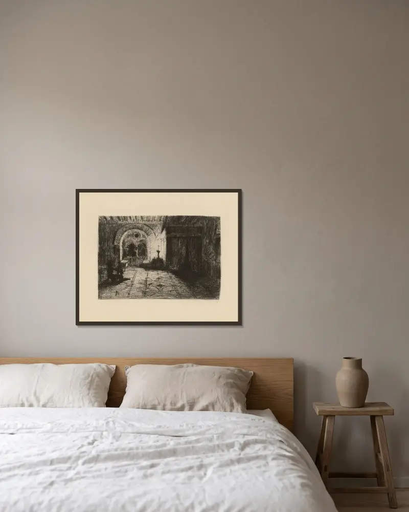 Le Pape Pl.01 av Jean-Paul Laurens inramad på en vägg