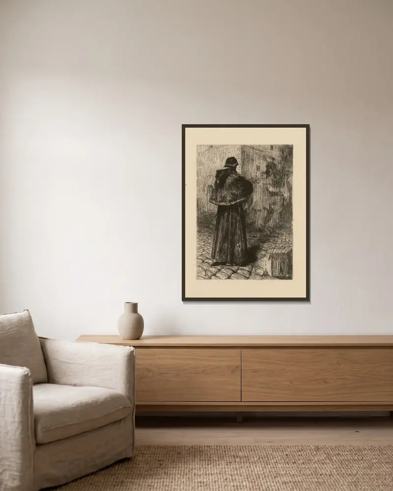 Le Pape Pl.14 av Jean-Paul Laurens inramad på en vägg