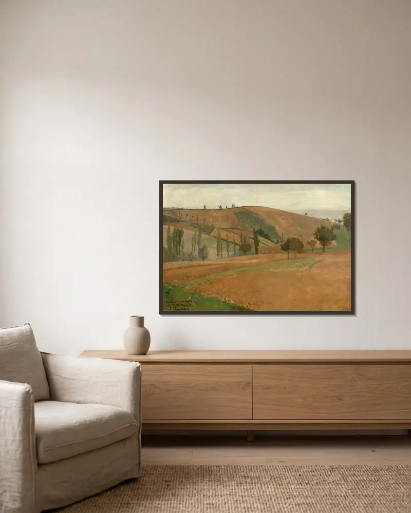 Paysage du Lauragais av Jean-Paul Laurens inramad på en vägg