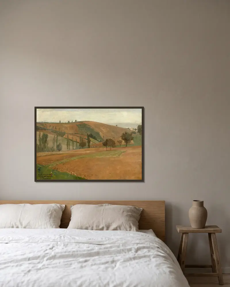Paysage du Lauragais av Jean-Paul Laurens inramad på en vägg