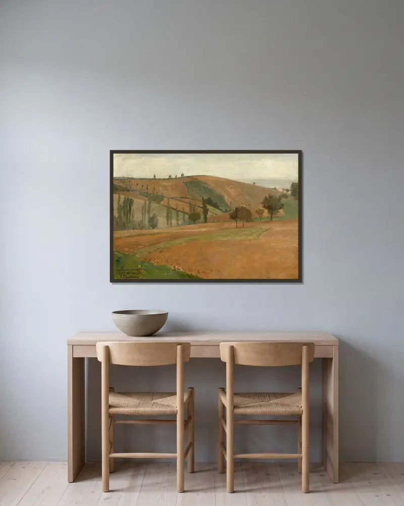 Paysage du Lauragais av Jean-Paul Laurens inramad på en vägg