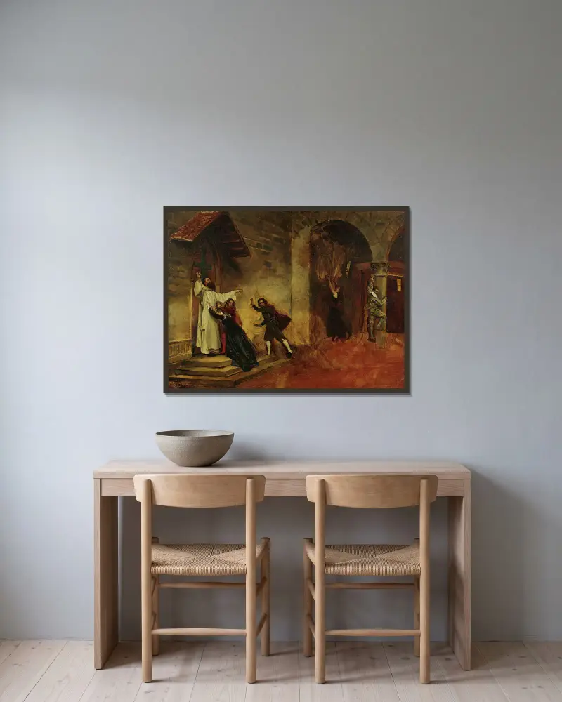 Oheň, Jean-Paul Laurens v rámu na stěně