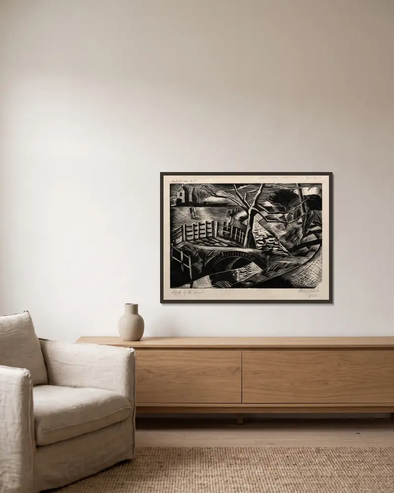 Rów przy drodze, Paul Nash w ramie na ścianie