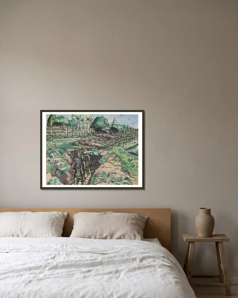 Opouštění zákopů, Paul Nash v rámu na stěně