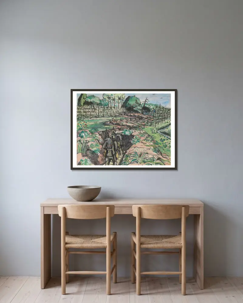 Opouštění zákopů, Paul Nash v rámu na stěně