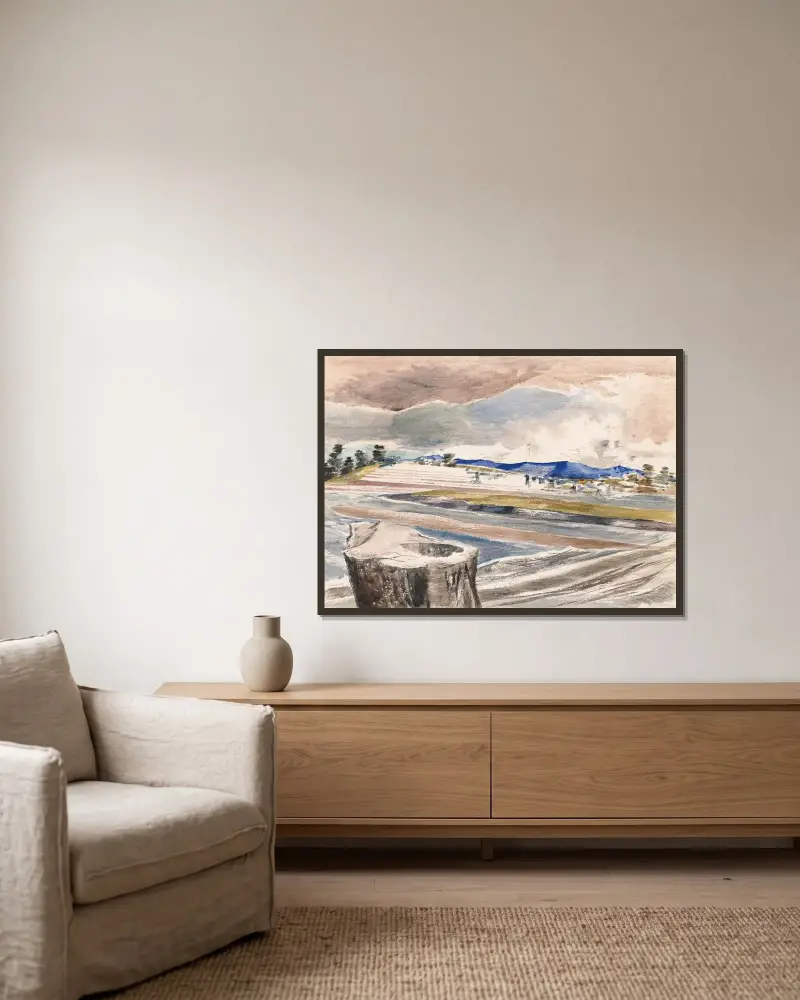 Fala pływowa Severn koło Pimlico Sands, Paul Nash w ramie na ścianie