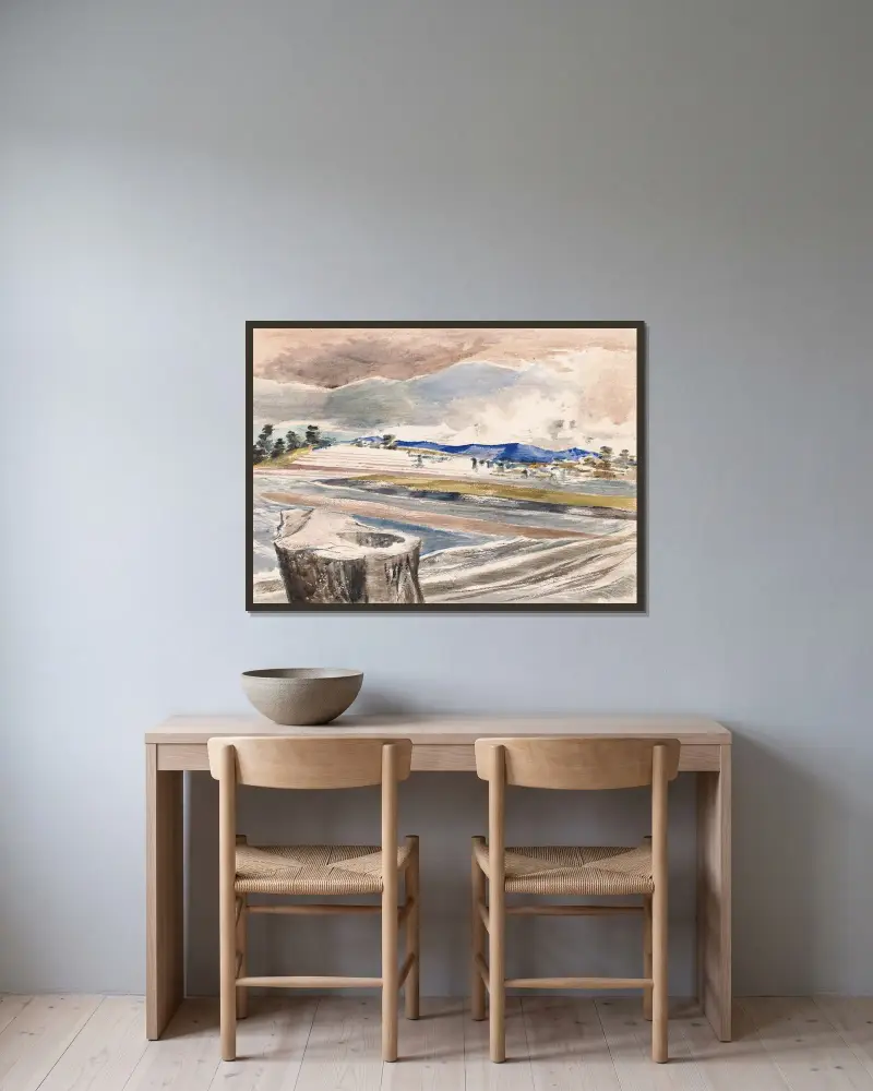 Fala pływowa Severn koło Pimlico Sands, Paul Nash w ramie na ścianie