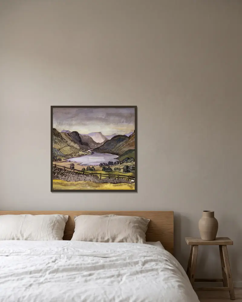 Thirlmere von Paul Nash gerahmt an einer Wand
