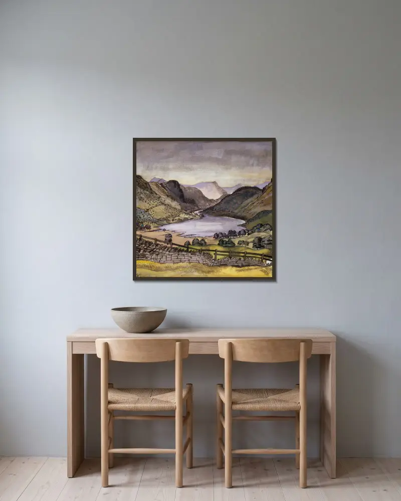 Thirlmere von Paul Nash gerahmt an einer Wand