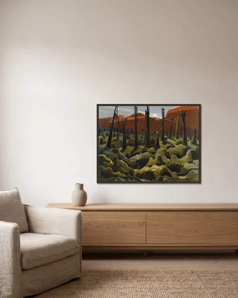 Tworzymy nowy świat, Paul Nash w ramie na ścianie