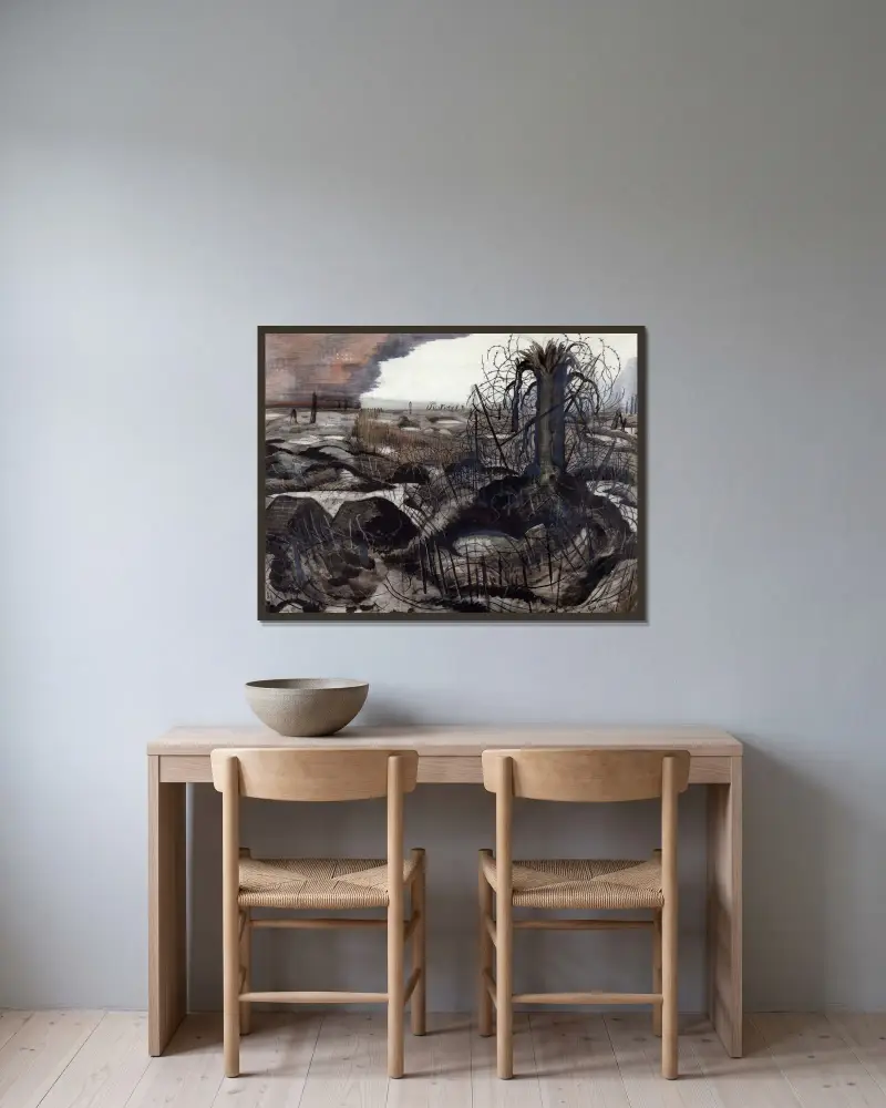 Wire von Paul Nash gerahmt an einer Wand