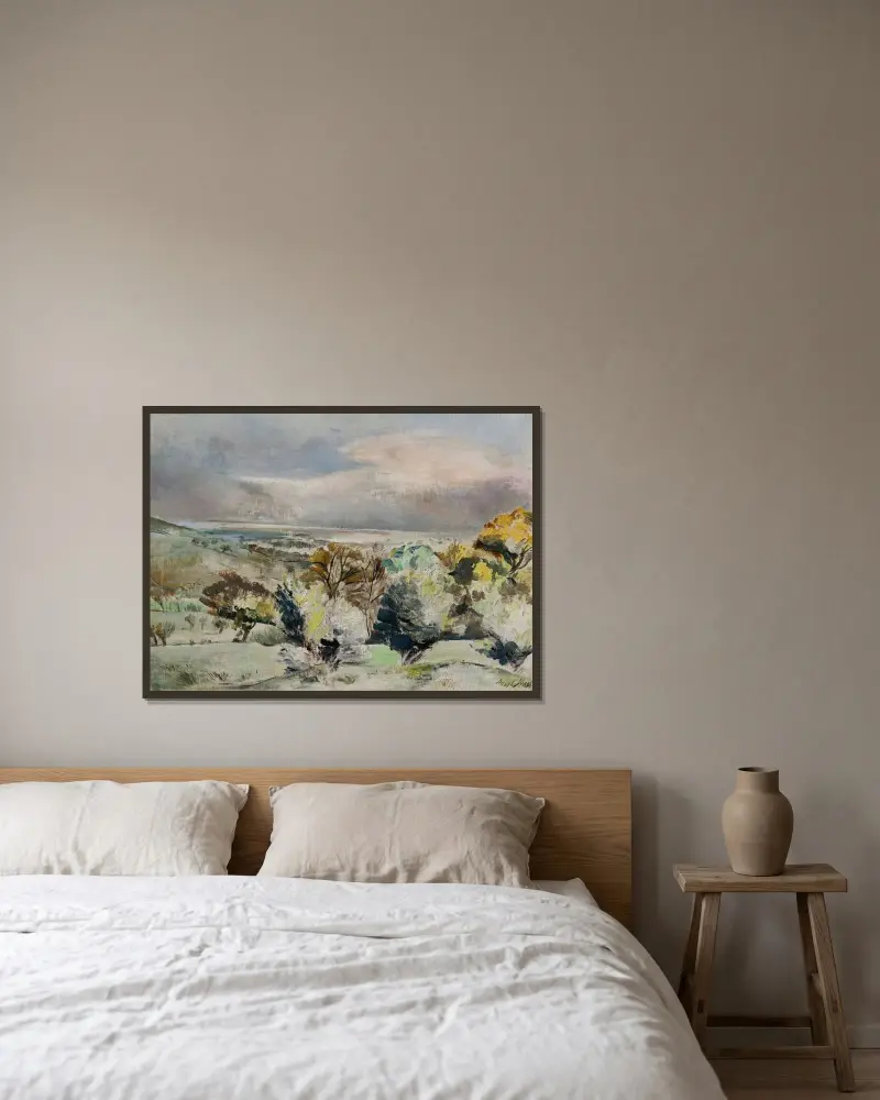 Zalesiony krajobraz, Paul Nash w ramie na ścianie