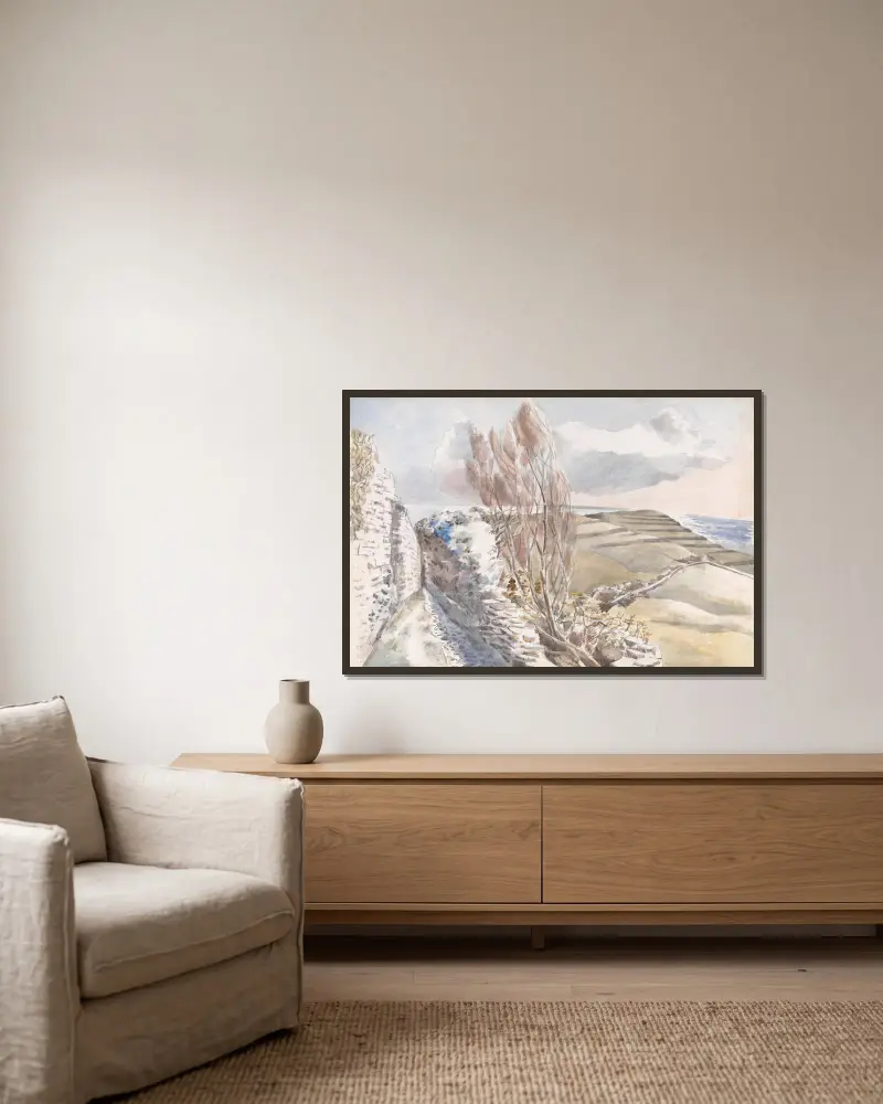 Worth Matravers, Dorset von Paul Nash gerahmt an einer Wand