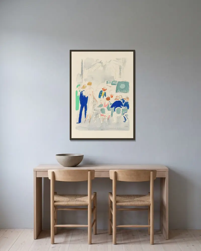 Deauville av Paul Poiret inramad på en vägg