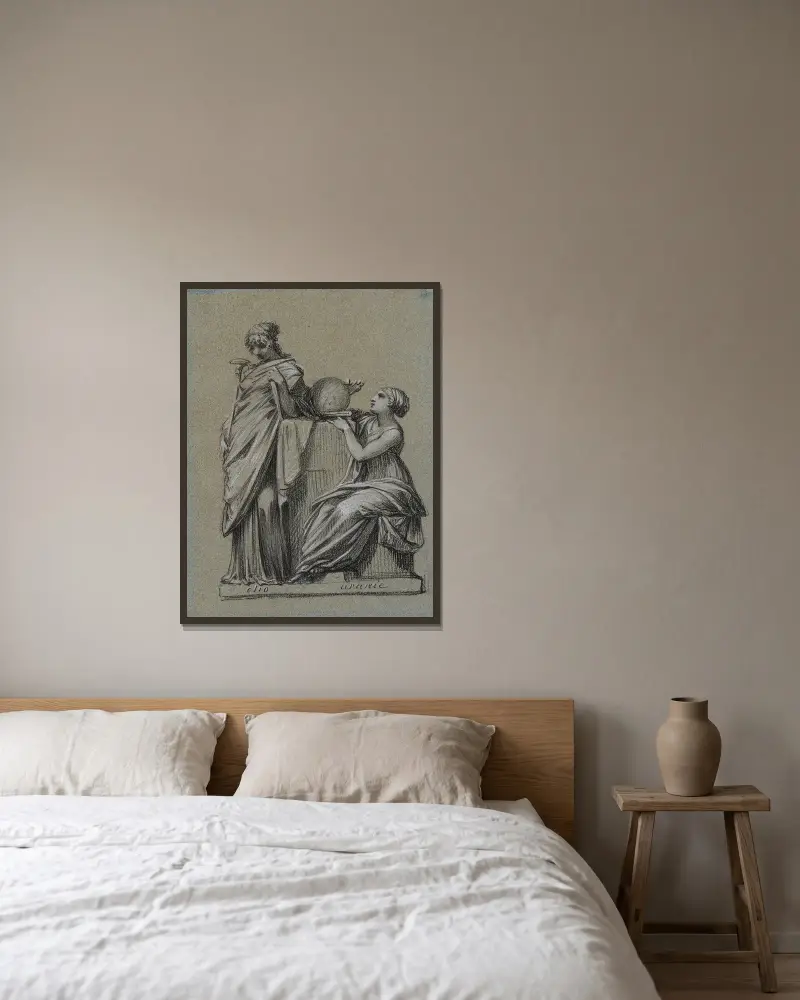 Clio i Urania, Pierre-Paul Prud'hon w ramie na ścianie