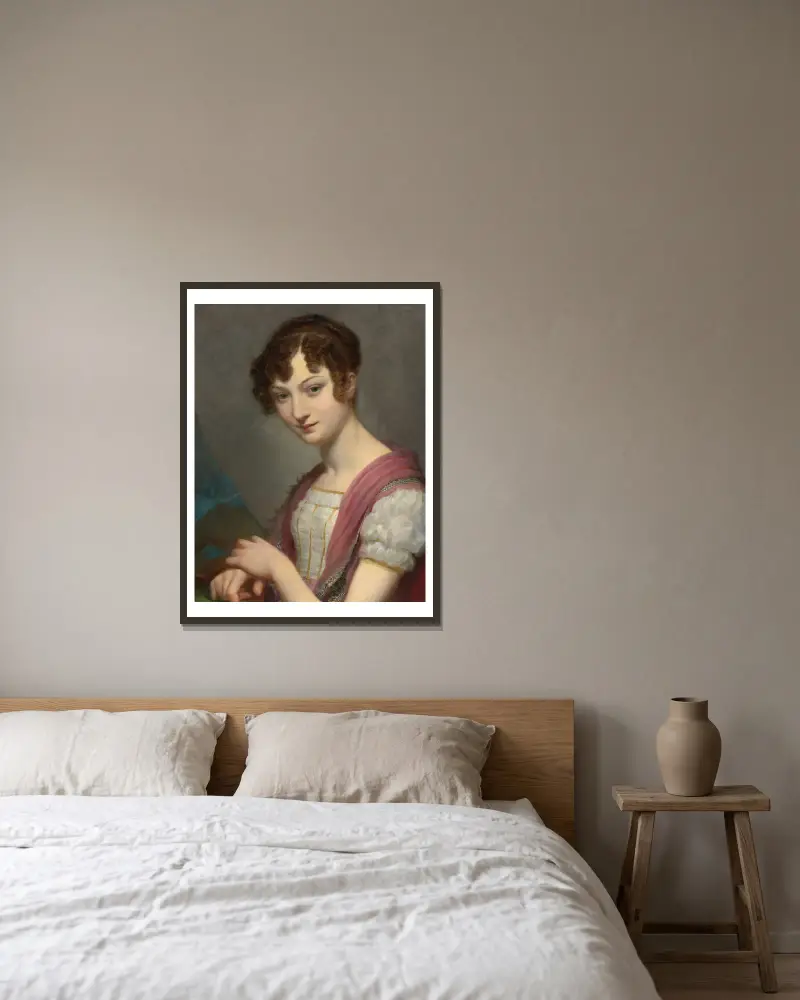 Lavinie Barbier-Walbonne, senare baronessa Darriule av Pierre-Paul Prud'hon inramad på en vägg