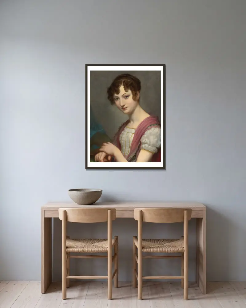 Lavinie Barbier-Walbonne, senare baronessa Darriule av Pierre-Paul Prud'hon inramad på en vägg