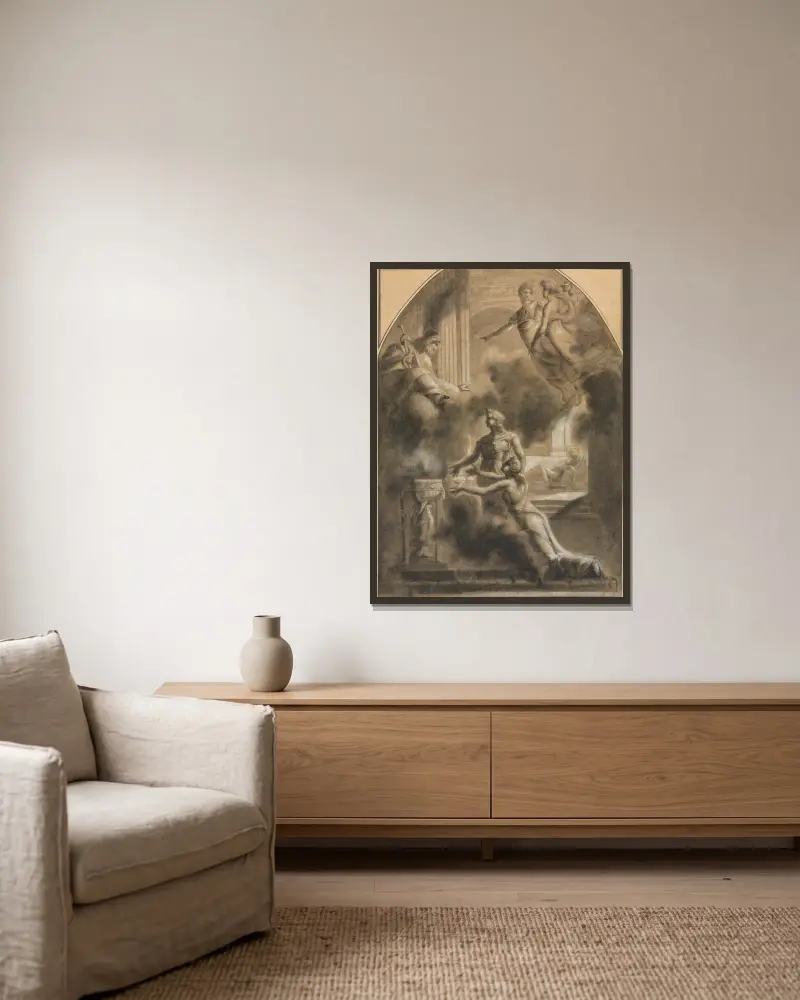 Mytologická scéna, Pierre-Paul Prud'hon v rámu na stěně