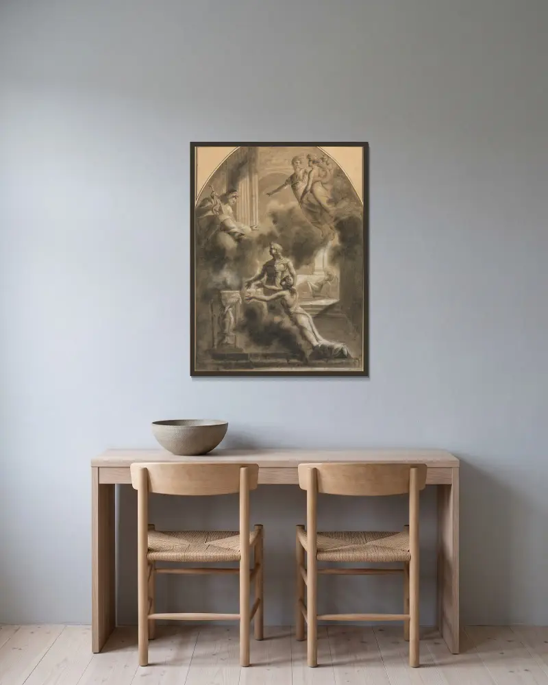 Mytologická scéna, Pierre-Paul Prud'hon v rámu na stěně