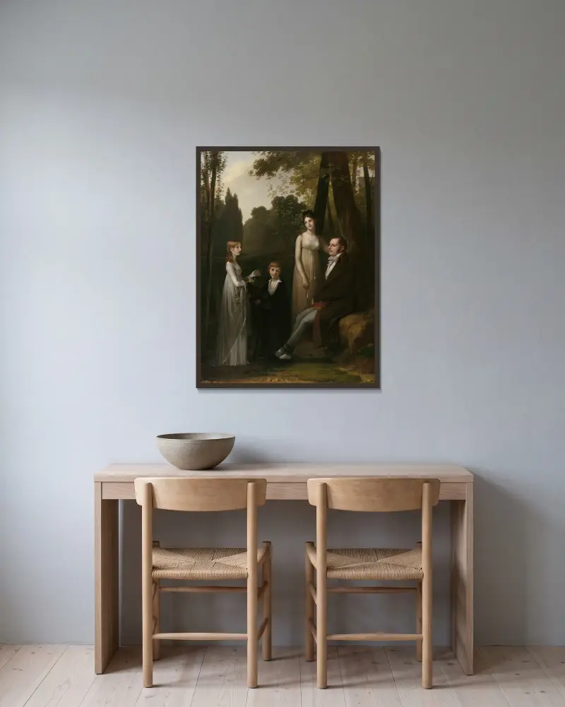 Portrait of Rutger Jan Schimmelpenninck and his Family av Pierre-Paul Prud'hon inramad på en vägg