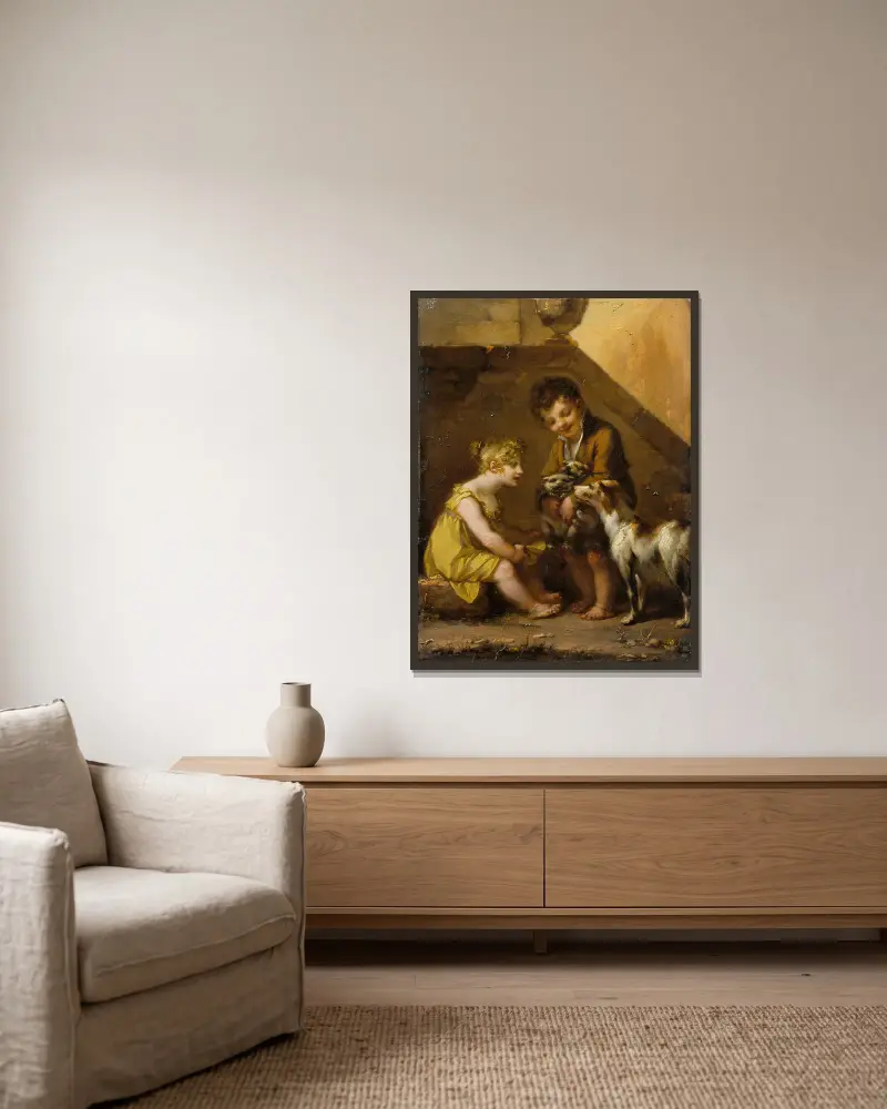 Štěňata, Pierre-Paul Prud'hon v rámu na stěně