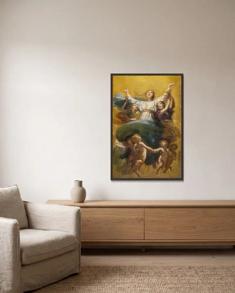 The Assumption of the Virgin av Pierre-Paul Prud'hon inramad på en vägg