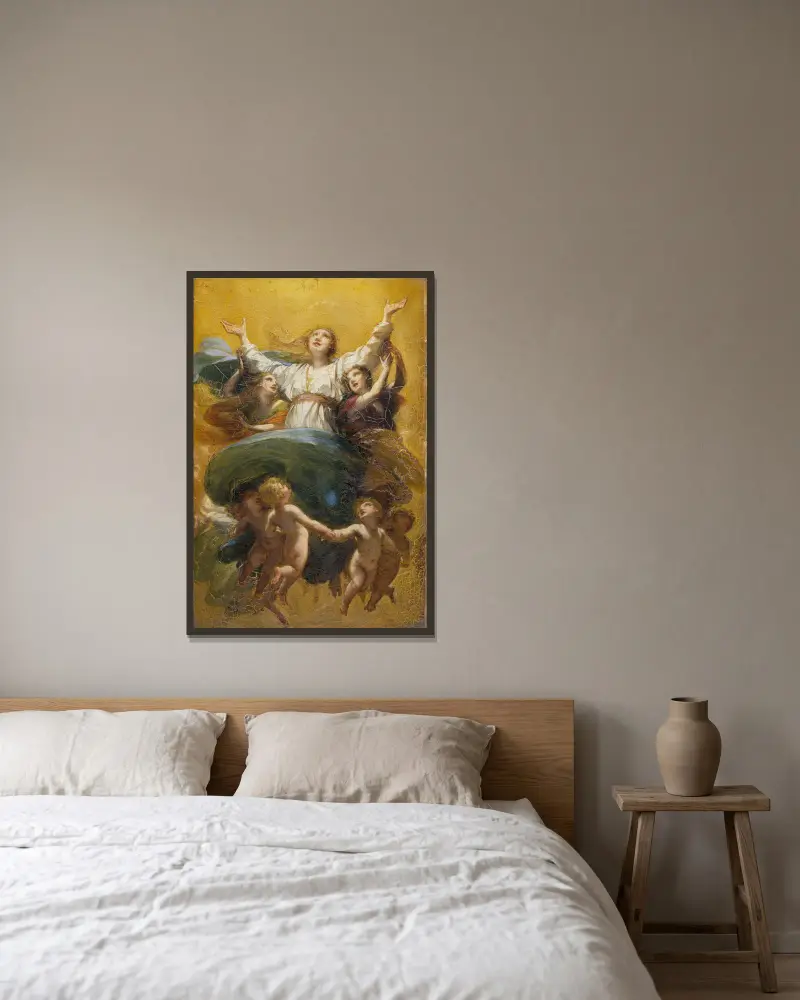The Assumption of the Virgin av Pierre-Paul Prud'hon inramad på en vägg