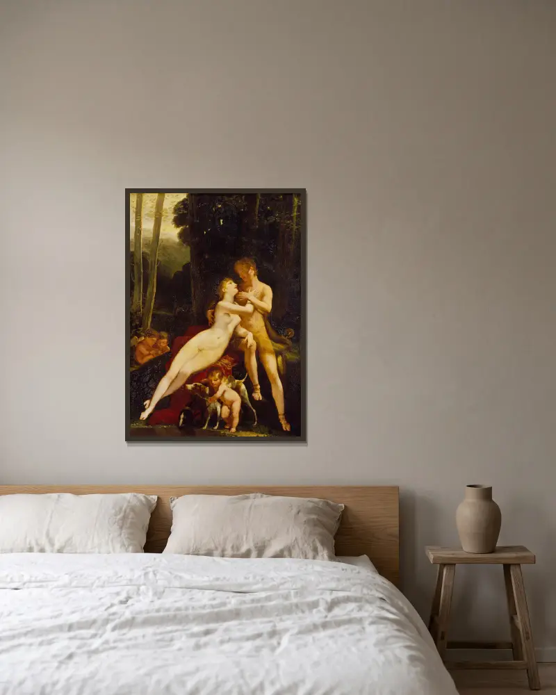 Wenus i Adonis, Pierre-Paul Prud'hon w ramie na ścianie