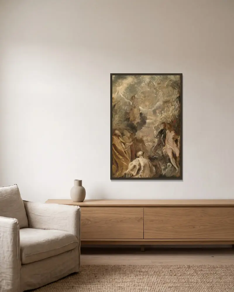 Allerheiligen von Peter Paul Rubens gerahmt an einer Wand