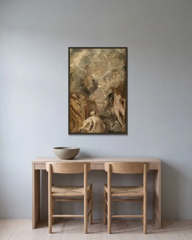 Allerheiligen von Peter Paul Rubens gerahmt an einer Wand