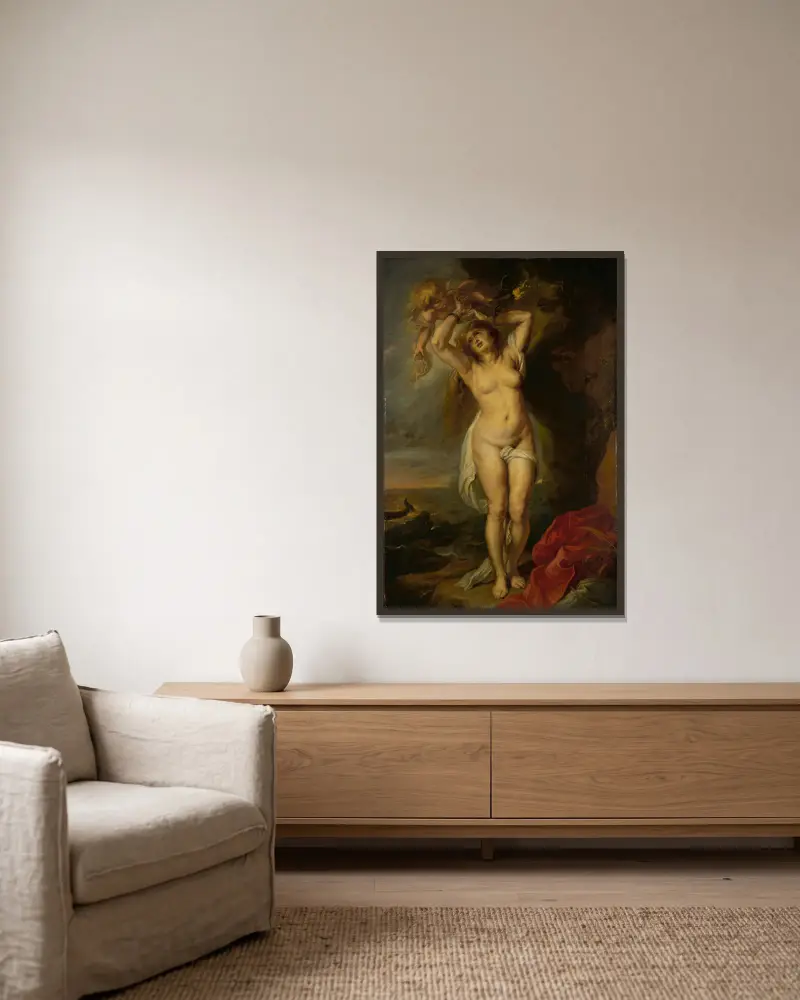 Andromeda von Follower of Peter Paul Rubens gerahmt an einer Wand