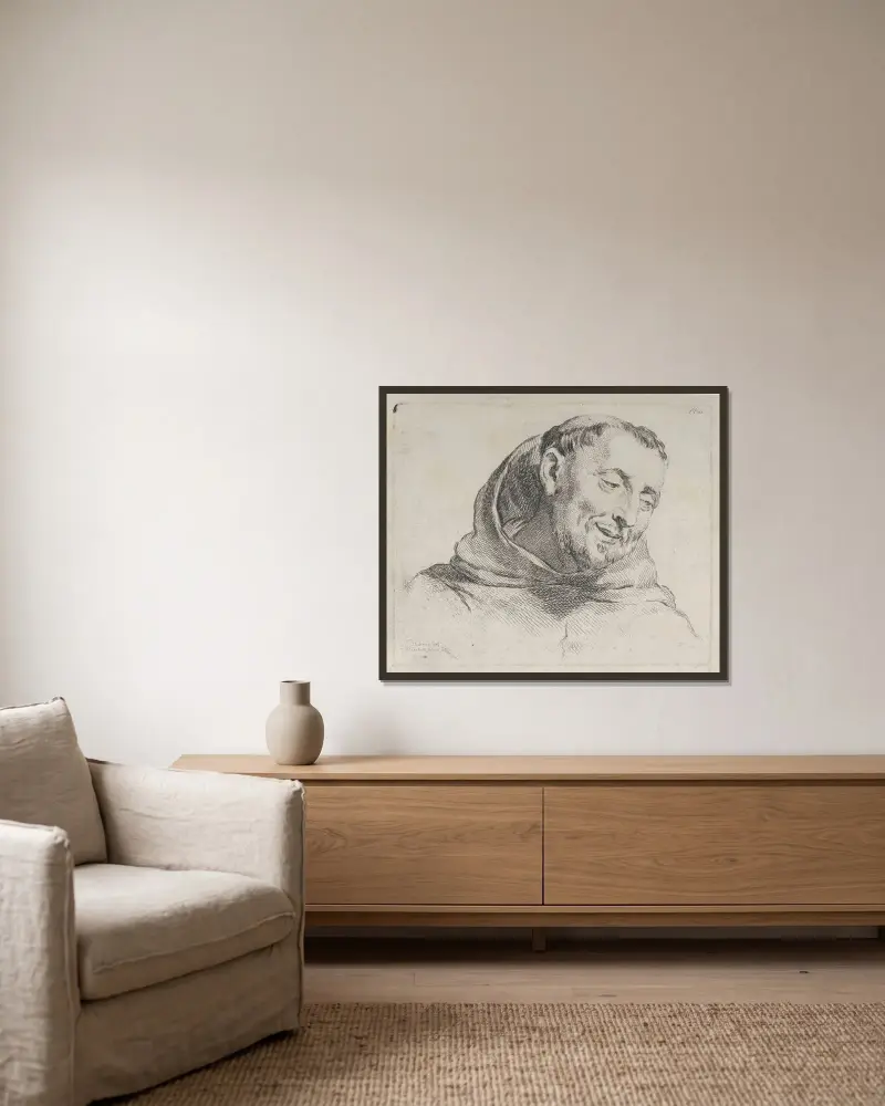 Kapucínský mnich, Peter Paul Rubens v rámu na stěně