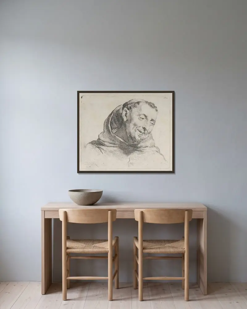 Kapucínský mnich, Peter Paul Rubens v rámu na stěně