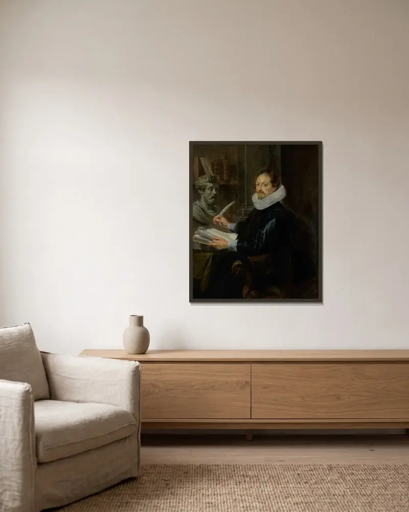 Jan-Gaspard Gevartius av Peter Paul Rubens inramad på en vägg