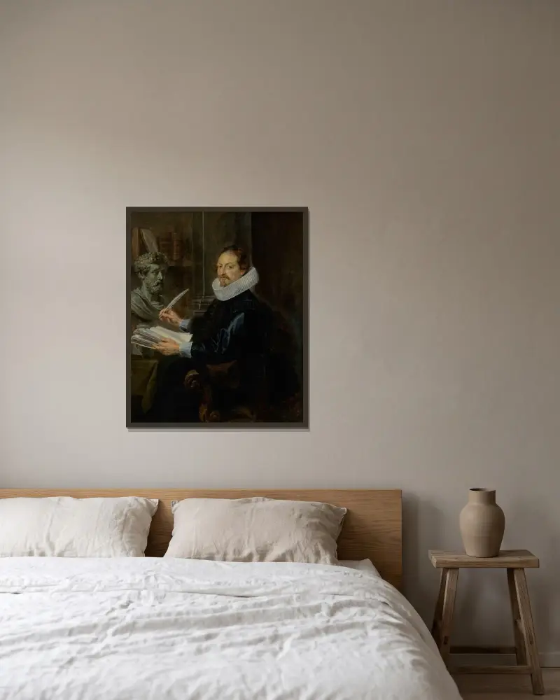 Jan-Gaspard Gevartius av Peter Paul Rubens inramad på en vägg