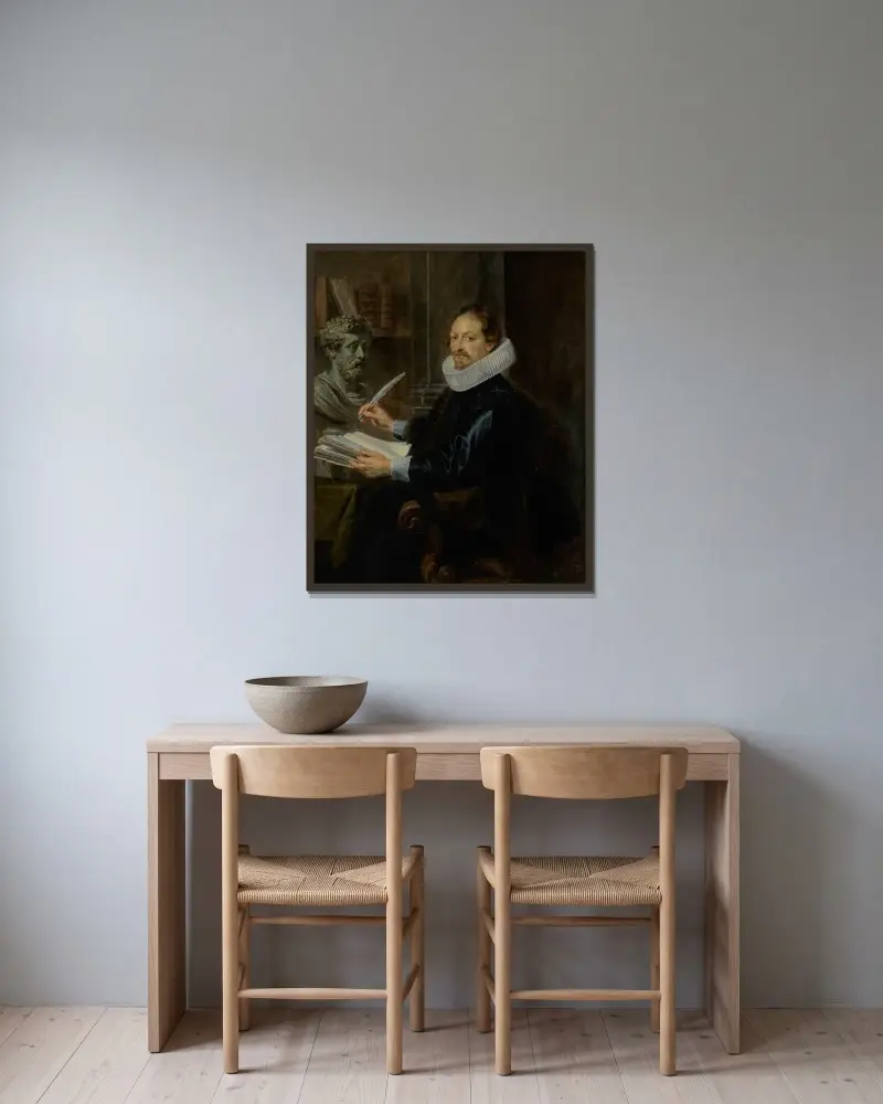 Jan-Gaspard Gevartius av Peter Paul Rubens inramad på en vägg