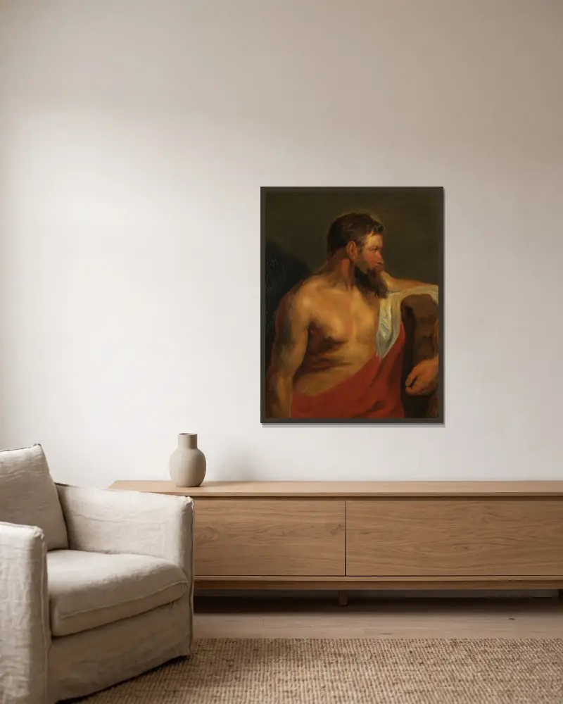 Männlicher Torso von Peter Paul Rubens gerahmt an einer Wand