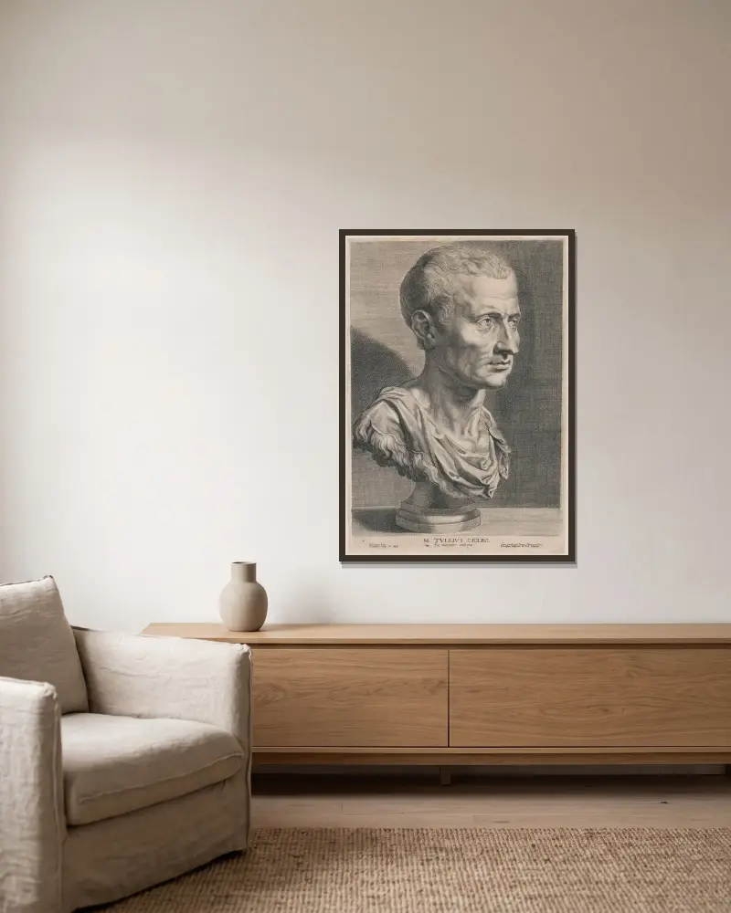 Marcus Tullius Cicero von Peter Paul Rubens gerahmt an einer Wand