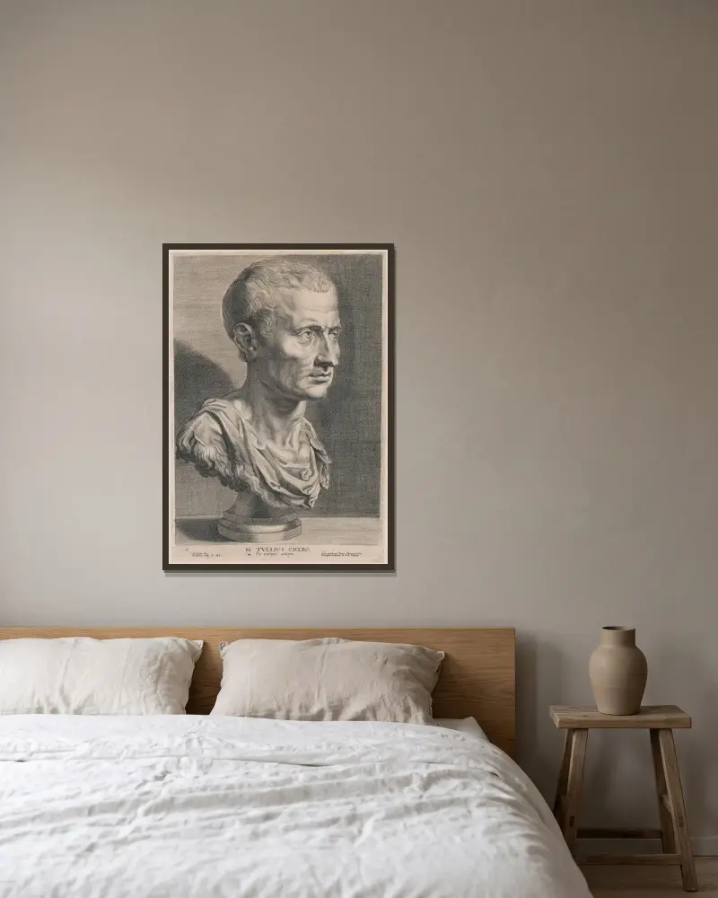 Marcus Tullius Cicero von Peter Paul Rubens gerahmt an einer Wand