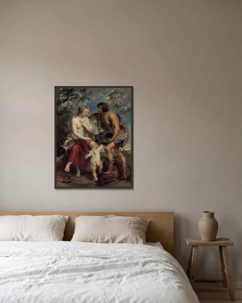 Meleager and Atalante av Peter Paul Rubens inramad på en vägg