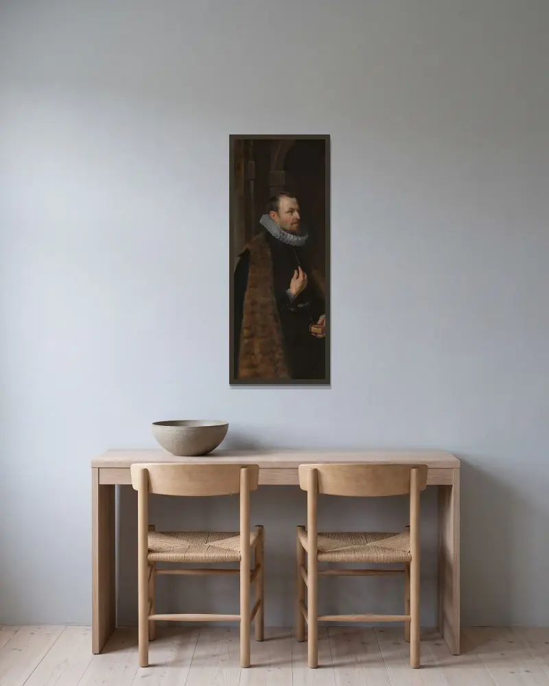 Nicolaas Rockox, Bürgermeister von Antwerpen von Peter Paul Rubens gerahmt an einer Wand