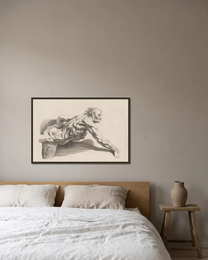 Aktstudie – Nr. 2 von Peter Paul Rubens gerahmt an einer Wand